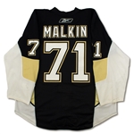 Evgeni Malkin 2008-09 Pittsburgh Penguins Game Used Home Jersey - Repair, Photo Matched (Penguins LOA)