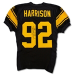 James Harrison 10/26/08 Steelers Game Used & Signed Retro Jersey - 2 Games, Photo Matched, DPOY Season (RGU)