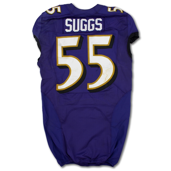 Terrell Suggs 2013 Baltimore Ravens Game Used Home Jersey (NFL Auctions)