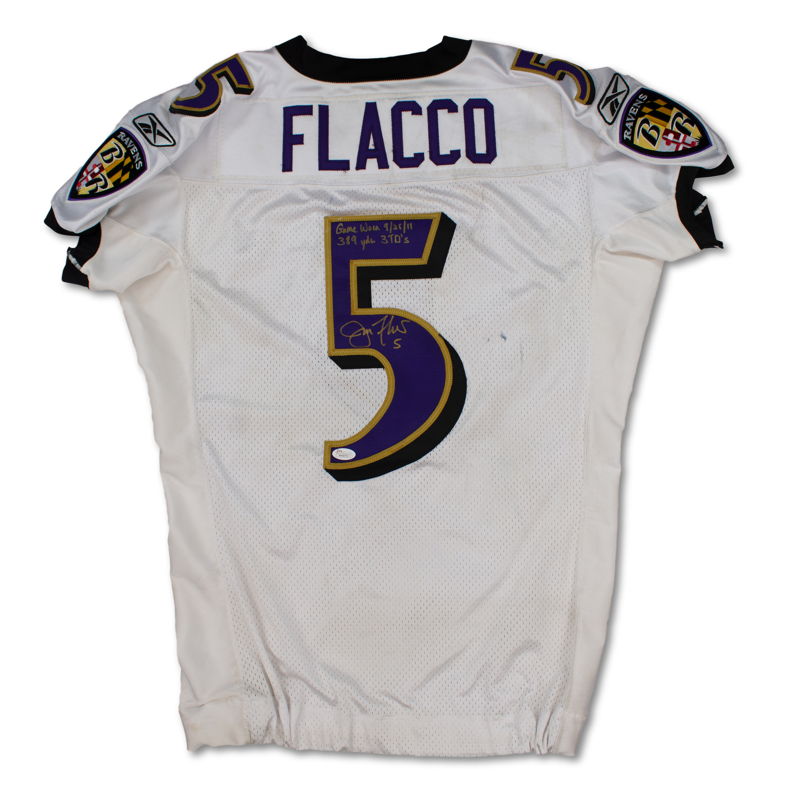 Lot Detail - Joe Flacco 9/25/11 Baltimore Ravens Game Used ...