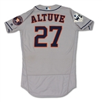 Jose Altuve 10/24/17 Houston Astros Game Used WORLD SERIES Jersey - 1st WS Hit, 2017 MVP, Photo Matched (MLB Auth)