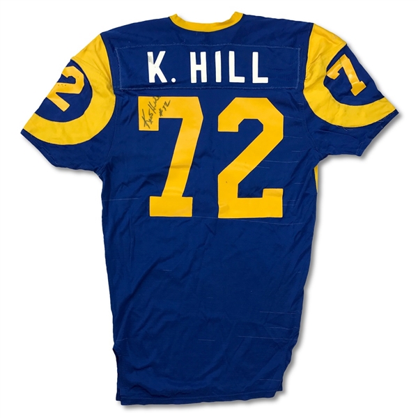Lot of 2 - Kent Hill & Doug France Los Angeles Rams Game Used Jersey - Great Use Pro Bowl Lineman