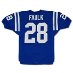 Marshall Faulk 1995 Indianapolis Colts Game Used Home Jersey - Repairs, Great Wear (MEARS 7.5)