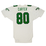 Cris Carter Philadelphia Eagles Game Used & Signed Road Jersey - Photo Matched, Repair