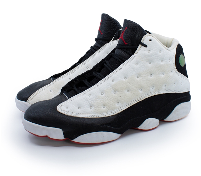 Michael Jordan 1997-98 Chicago Bulls Game Used Shoes "Air Jordan XIII" Sneakers - Solid Wear (Iverson LOA)
