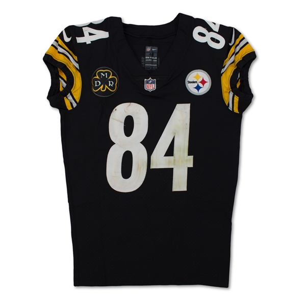 Antonio Brown 9/17/2017 Pittsburgh Steelers Game Used & Signed Home Jersey - Photo Matched (Fanatics/Brown COA)