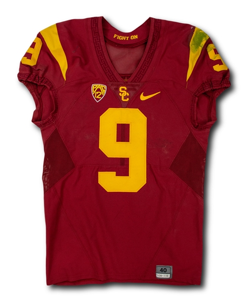 JuJu Smith-Schuster 10/8/2016 USC Trojans Game Worn Home Jersey - Unwashed, Photo Matched