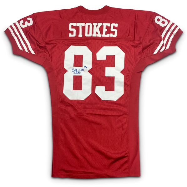 JJ Stokes 1995 San Francisco 49ers Game Worn & Signed Home Jersey