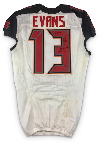 Mike Evans 10/10/2016 Tampa Bay Buccaneers Game Worn & Signed Road Jersey - Unwashed, Photo Matched, Touchdown (RGU)