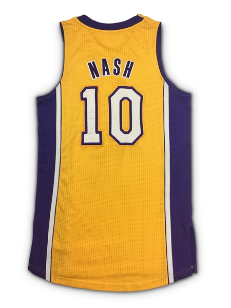 Steve Nash 2013-14 Los Angeles Lakers Game Worn Home Jersey - Solid Wear (DC Sports LOA)