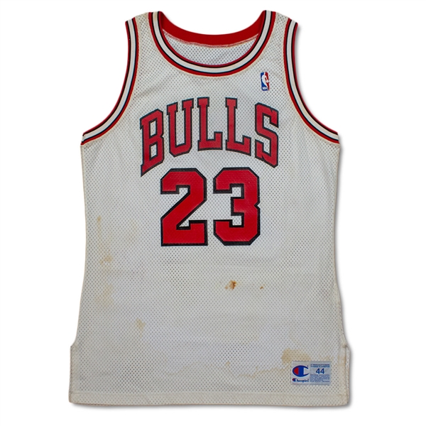Michael Jordan 1990-91 Chicago Bulls Game Worn & Signed Home Jersey - Tremendous Wear, MVP Season, 1st NBA Title (JSA/MEARS A8)