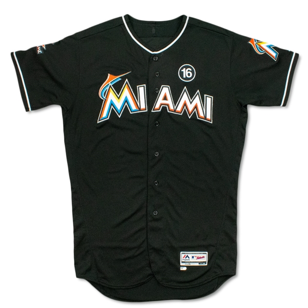 Giancarlo Stanton 2017 Game Used Miami Marlins Alternate Jersey Photo Matched To 11 Games Totaling 4 Home Runs (MLB Auth/Sports Investors)