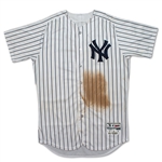 Miguel Andujar 5/30/2018 New York Yankees Game Worn & Signed Pinstripe Jersey - Rookie Season, Dirty! (Steiner LOA)