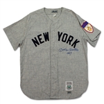 Mickey Mantle Signed & Inscribed Authentic Throwback New York Yankees Road Jersey (UDA/PSA)