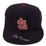 Stan Musial Early 1960s Game Worn & Signed St. Louis Cardinals Cap - Family LOA (MEARS/HA/JSA/PSA)