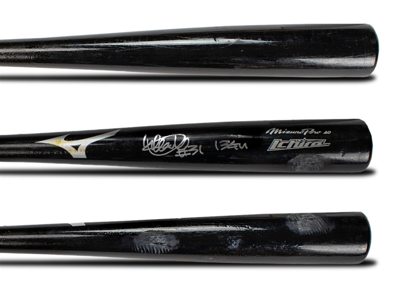 Ichiro Suzuki 2013 Game Used & Signed Yankees Mizuno Pro Model A0 Bat Inscribed "13 GU" (Ichiro LOA)