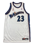 Michael Jordan 2001-02 Washington Wizards Game Used Home Jersey - 9/11 Ribbon