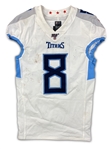 Marcus Mariota 2019 Tennessee Titans Game Used Jersey - 100th NFL Logo, 3 TDs! PHOTO MATCHED! (RGU) 