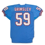 John Grimsley 1990 Houston Oilers Game Used Home Jersey (Oilers Ex Equip. Manager LOA)