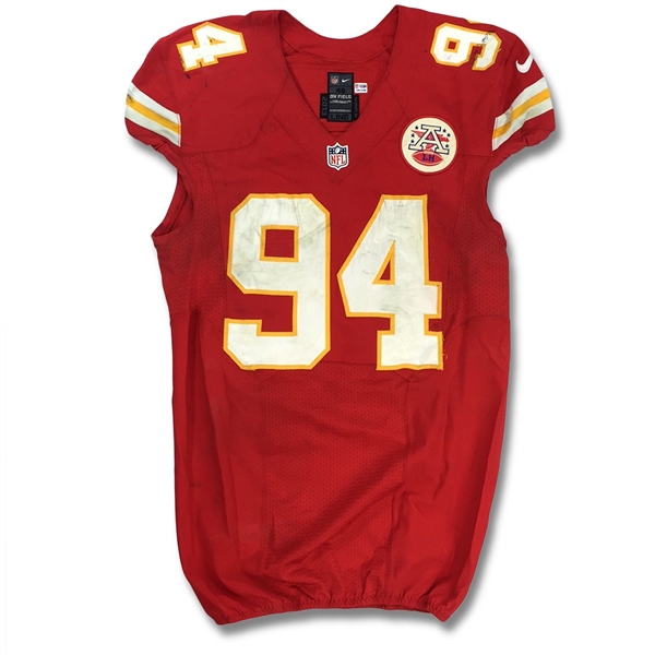 Tyson Jackson 2013 Kansas City Chiefs Game Worn Jersey (Unwashed, NFL Auctions COA)