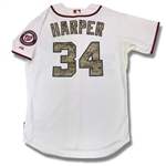 Bryce Harper 2015 Washington Nationals Game Issued Camo Jersey (MLB Auth)