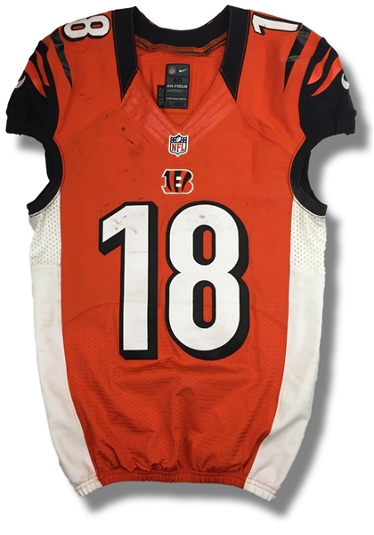 AJ Green 2015 Cincinatti Bengals Game Worn Jersey (Infinite Auctions Photo-Match LOA, Bengals Pro Shop Tag)