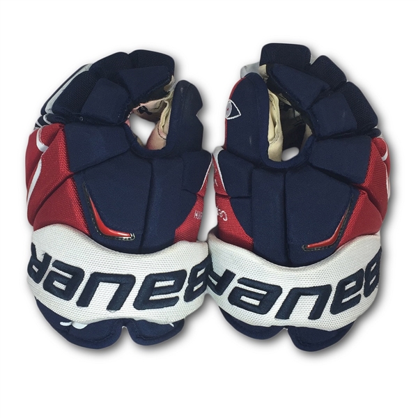 Alex Ovechkin Washington Capitals Game Used Hockey Gloves - Solid Use (Team COA)