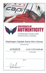 Alex Ovechkin Washington Capitals Game Used Hockey Gloves - Solid Use (Team COA)