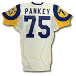 Irv Pankey 1985 Los Angeles Rams Game Used Jersey - Great Use, Repairs, Custom Collar