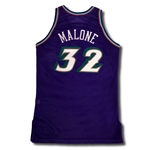 Karl Malone 2002-03 Utah Jazz Game Used Road Jersey