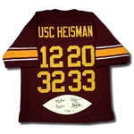 USC Trojans Heisman Jersey Auto'd by Marcus Allen, O.J. Simpson, Charles White & Mike Garrett (PSA LOA)