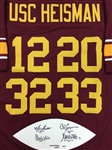 USC Trojans Heisman Jersey Auto'd by Marcus Allen, O.J. Simpson, Charles White & Mike Garrett (PSA LOA)
