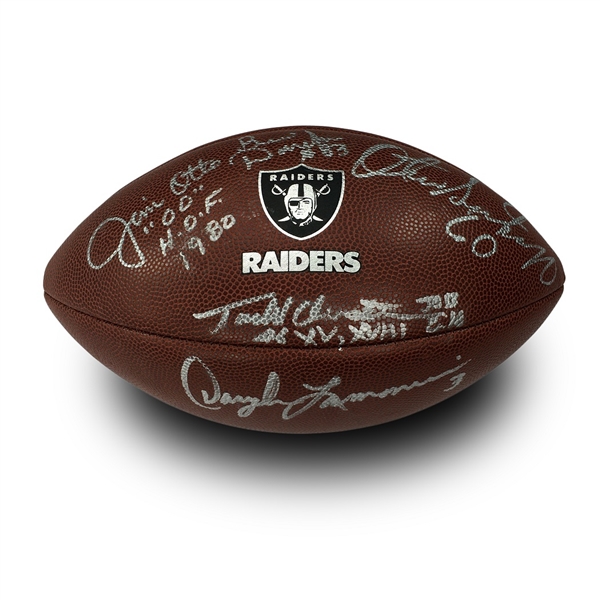 Oakland Raiders Team Logo Football Signed by Raider Legends - Jim Otto - 5 Sigs (JSA)