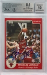Michael Jordan 1984-85 Star #101 Signed Rookie Card - Rare UDA - Graded BGS 8.5 - GEM MINT 10 Auto