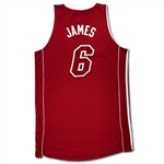 LeBron James 2013-14 Miami Heat Game Used Alternate Red Jersey (Miedema LOA)