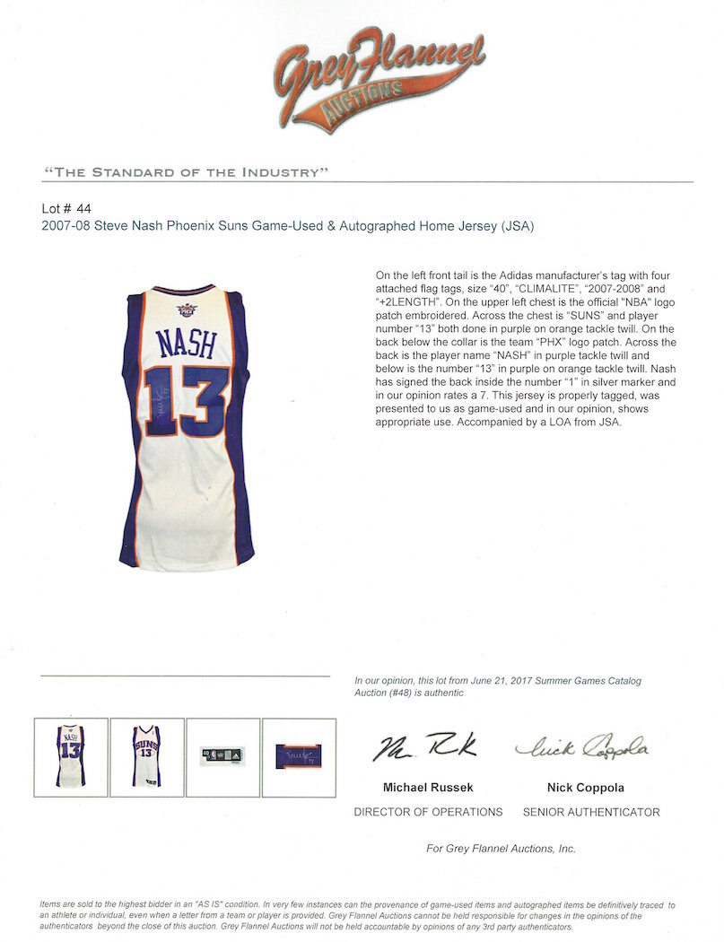 Steve Nash Signed Suns Jersey (JSA COA)