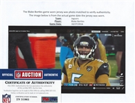 Blake Bortles 10/27/2016 Jacksonville Jaguars Game Used Jersey - 337yds 3TD's! - Photo Matched (RGU,NFL/PSA)