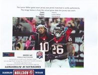 Lamar Miller 10/16/2016 Houston Texans Game Used & Signed Home Jersey - Photo Matched, Unwashed (NFL/PSA,RGU LOA)