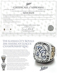 2014 Kansas City Royals American League Champions 10K White Gold Diamond Staff Ring w/Orig. Box