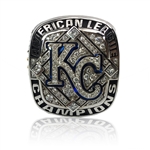 2014 Kansas City Royals American League Champions 10K White Gold Diamond Staff Ring w/Orig. Box