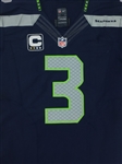 Russell Wilson 2015-2016 Seattle Seahawks Game Used Home Jersey - Incredible Wear, Repairs