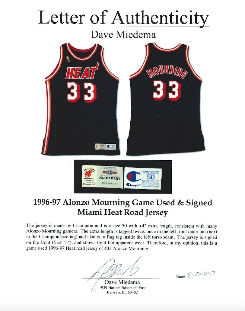 Miami Heat Alonzo Mourning Autographed Signed Jersey Jsa Coa – MVP  Authentics