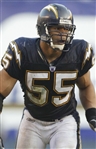 Junior Seau 2002 San Diego Chargers Game Used & Signed Home Jersey - 9 Games! 13 Repairs, Photo Match