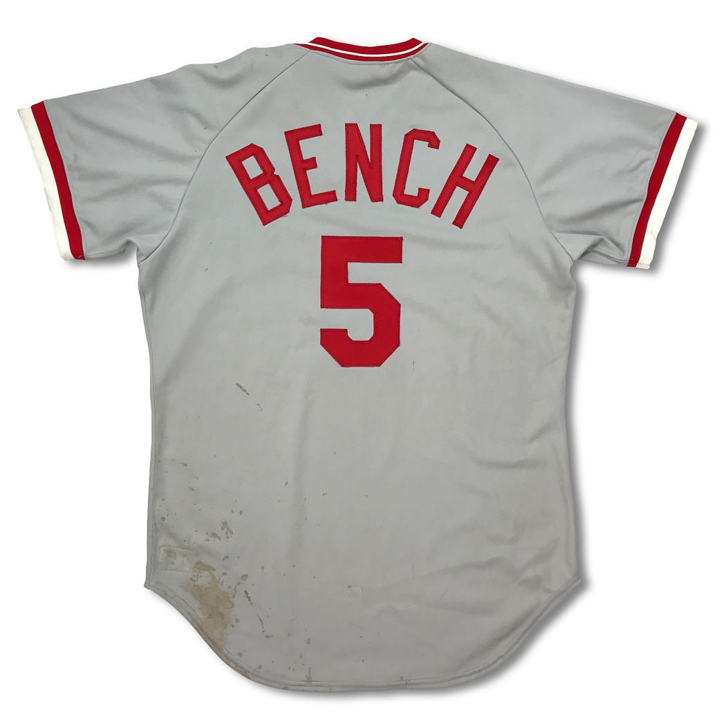 Lot Detail - Johnny Bench 1975 World Series Cincinnati Reds Game Used &  Signed Road Jersey - Photo Matched (RGU/Miedema/Hunt)