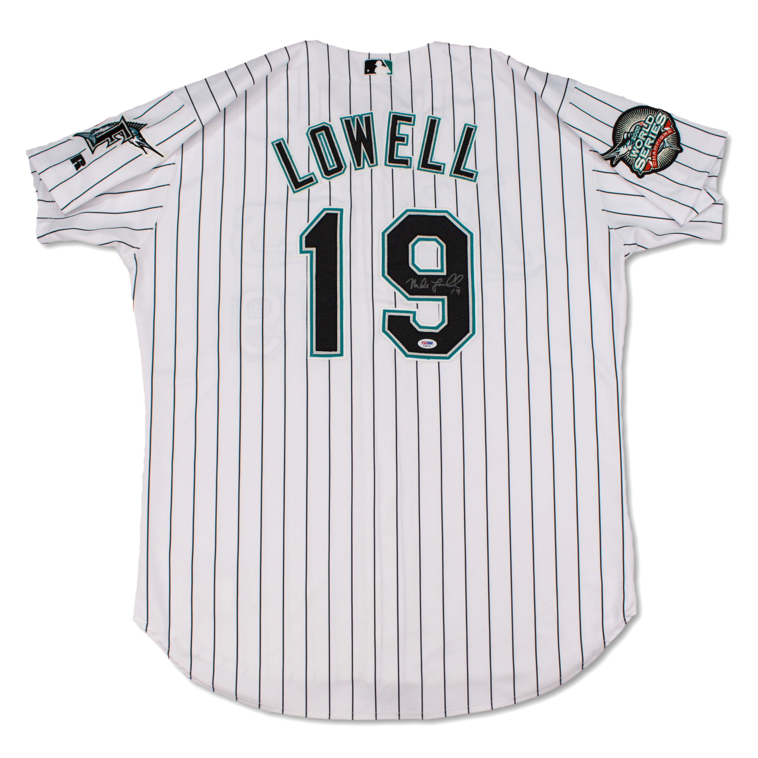 Lot Detail - Mike Lowell 2004 Florida Marlins Game Used & Signed Jersey  (Schneider Collection)