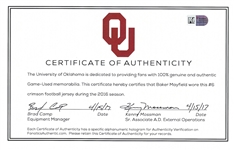 Baker Mayfield 2016 Oklahoma Sooners Game Used Home Jersey - Photo Matched to 5 Games! (Fanatics/OU COA)