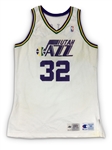 Karl Malone Photo Matched 1994-95 Utah Jazz Game Worn Home Jersey *RARE* - 25 Points 10 Rebs, Season Long Wear! (RGU LOA)
