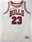 Michael Jordan 1990-91 Chicago Bulls Game Worn & Signed Home Jersey - Tremendous Wear, MVP Season, 1st NBA Title (JSA/MEARS A8)