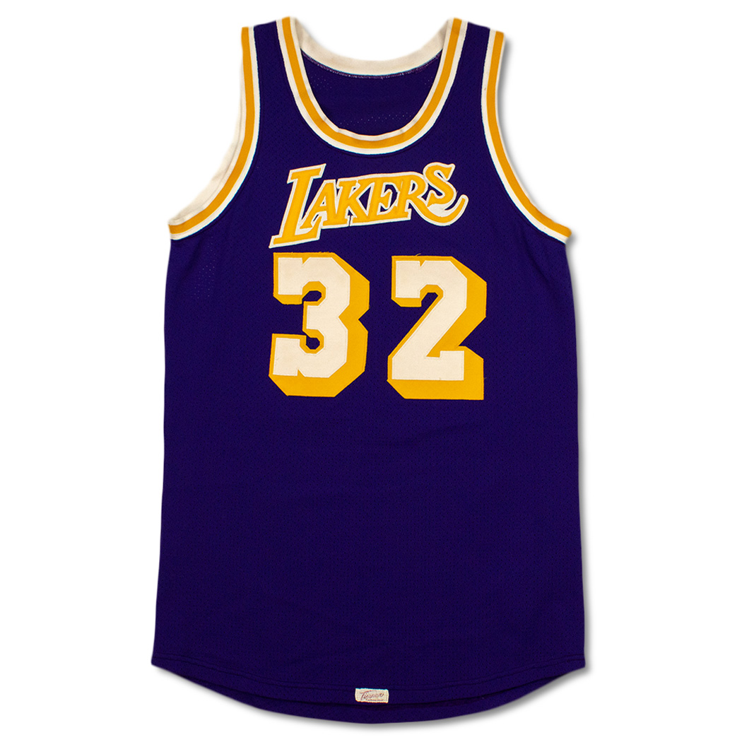 Lot Detail - Magic Johnson 1980-85 Los Angeles Lakers Game Worn & Signed  Road Jersey (MEARS A10)