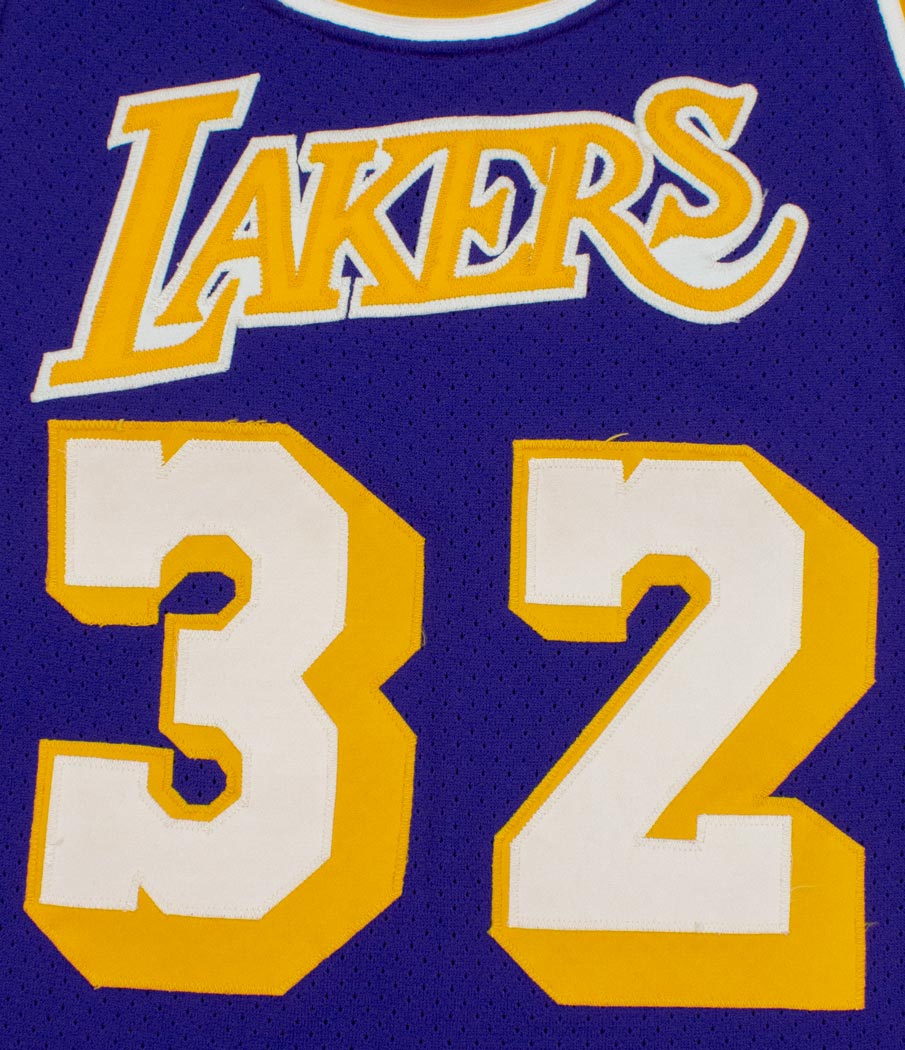 Lot Detail - 1995-96 Magic Johnson Los Angeles Lakers Game-Used &  Autographed Road Jersey (JSA)